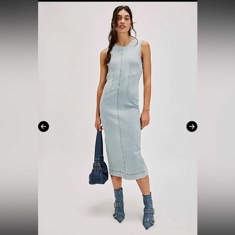 NWOT free people Tell Me About It Midi Dress sz 6